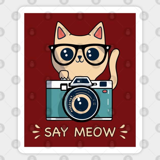 Say Meow Magnet by fantastico.studio